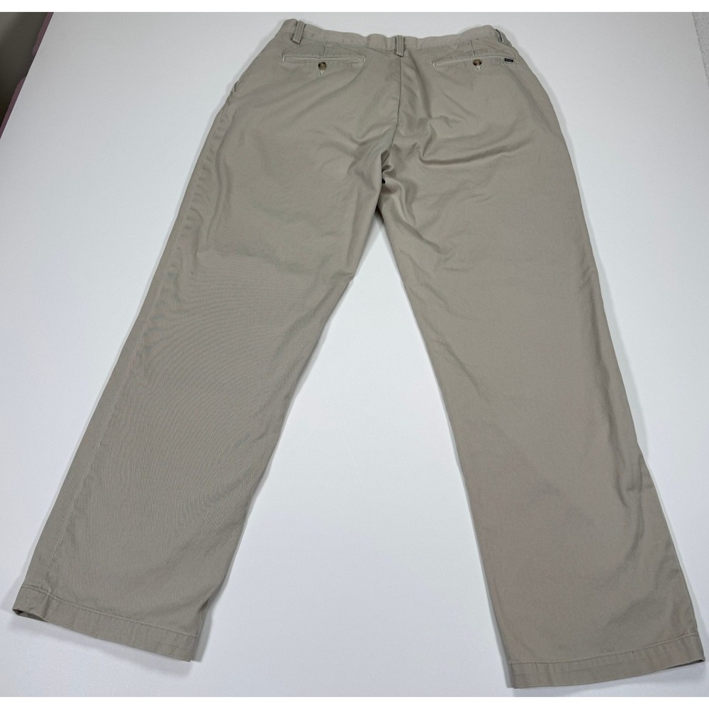 Polo Ralph Lauren Mens Chinos 34x32 Khaki Relaxed Fit Cotton Twill Casual